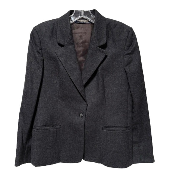 Vintage Brooks Brothers Women’s Worsted Wool Gray Blazer - Picture 1 of 10